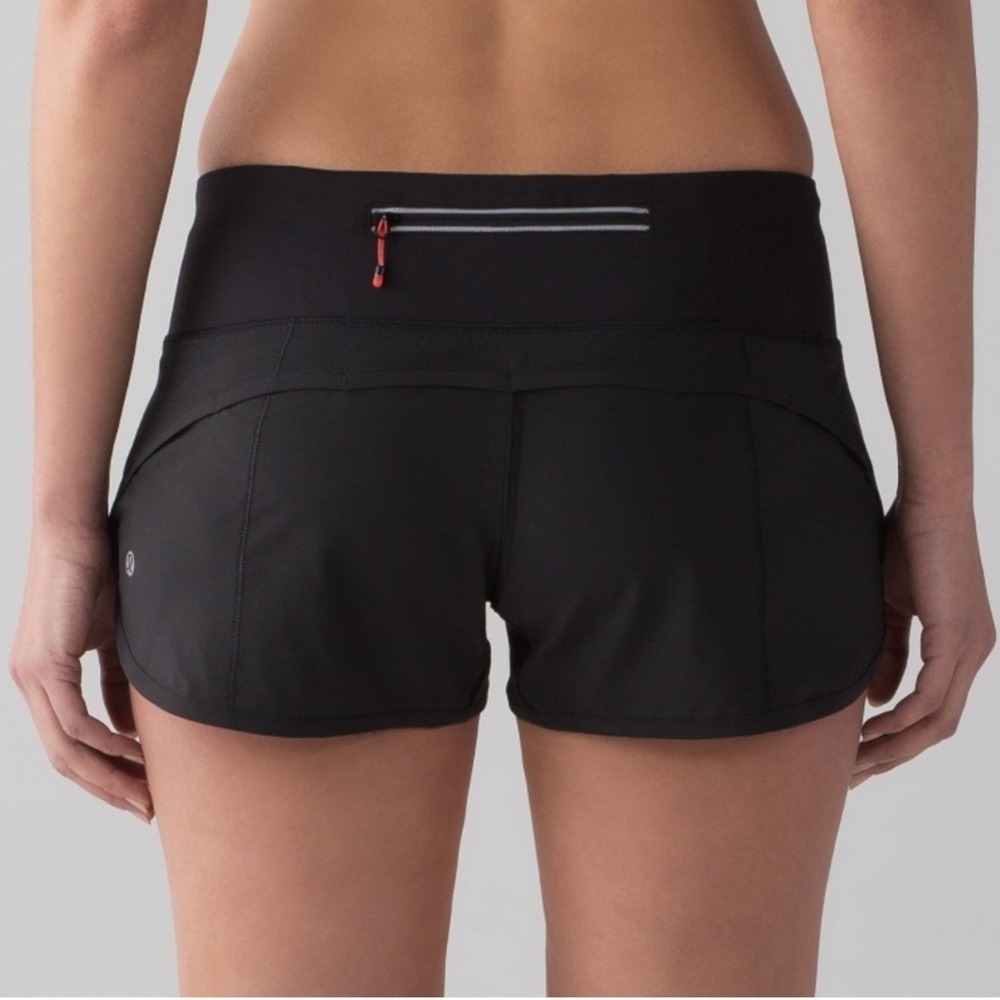 Lululemon Speed 4" Shorts 4 Black Excellent‎ Block-it Pocket Running Workout